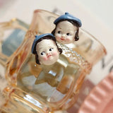 Vintage Hand-Painted Resin Doll Ear Stud Paste DIY Pendant Parts
