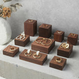 Vintage Walnut Wood Jewelry Displays Holder Rack Dark Brown