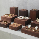 Vintage Walnut Wood Jewelry Displays Holder Rack Dark Brown