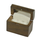 Vintage Walnut Wood Jewelry Ring Box for Engagement