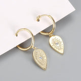Vintage Water Tear Shape Lucky Drop Earrings 925 Silver Evil Eye Earrings Girl
