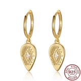 Vintage Water Tear Shape Lucky Drop Earrings 925 Silver Evil Eye Earrings Girl