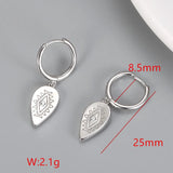 Vintage Water Tear Shape Lucky Drop Earrings 925 Silver Evil Eye Earrings Girl