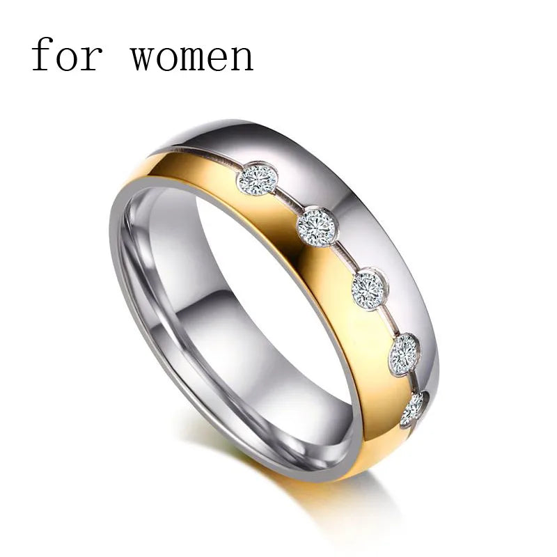 Vintage Wedding Ring Stainless Steel Finger Promise Jewelry
