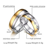 Vintage Wedding Ring Stainless Steel Finger Promise Jewelry