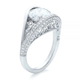 Vintage Round Cut CZ Wedding Ring Hollowed-out Pattern Retro Jewelry