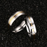 Vintage Wedding Ring CZ Stone Stainless Steel Metal