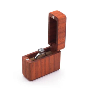 Vintage Wedding Wood Ring Box Necklace Earrings Container