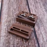 Vintage Wedding Wood Tie Clip Box Jewelry Storage Box