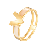 Vintage Shell V Ring Stainless Steel Titanium Engagement Wedding Rings