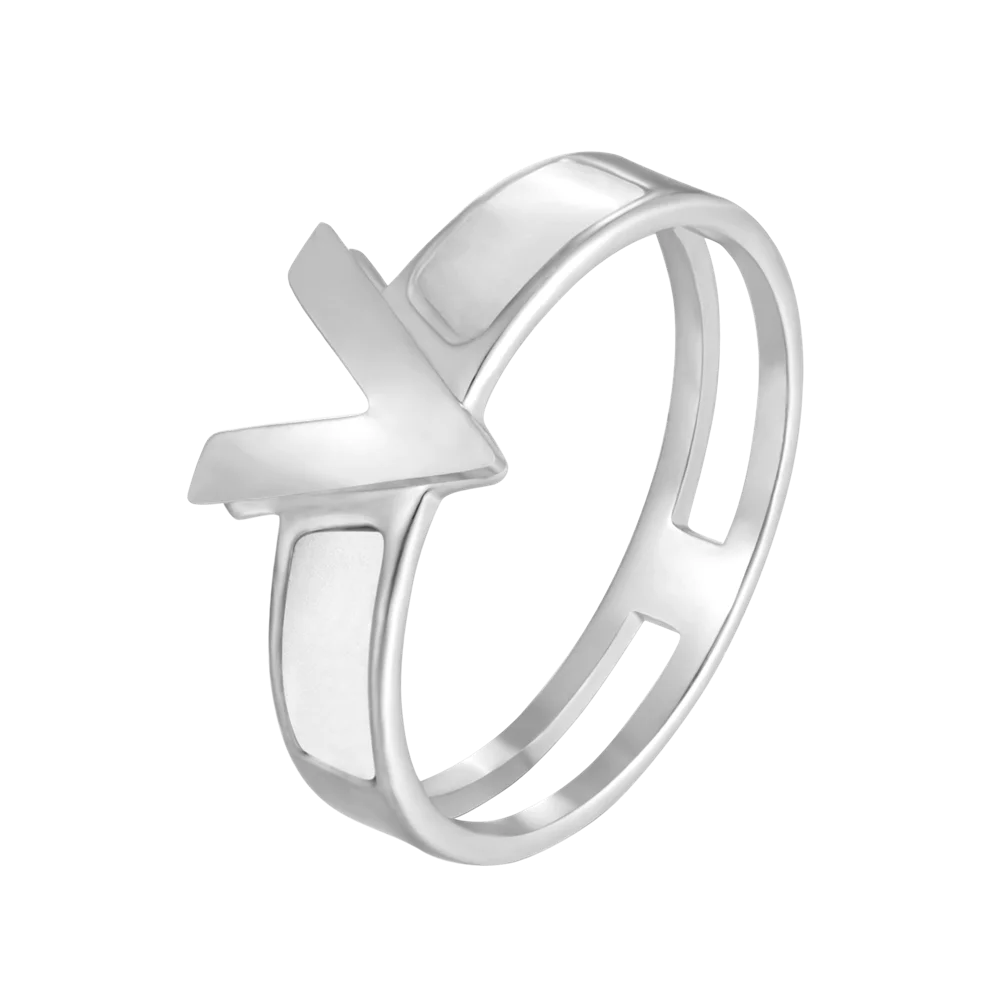 Vintage Shell V Ring Stainless Steel Titanium Engagement Wedding Rings