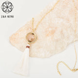 Vintage Tassel Necklace Geometry Pendant for Women