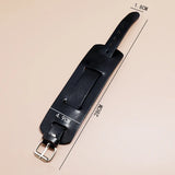 Men's Wide Leather Bracelet Punk Wrap Cuff Adjustable Belt