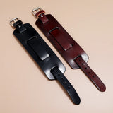 Men's Wide Leather Bracelet Punk Wrap Cuff Adjustable Belt