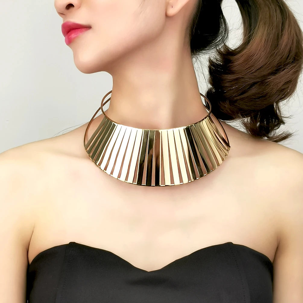 Vintage Metal Torques Collar Necklaces Statement Punk Choker Jewelry