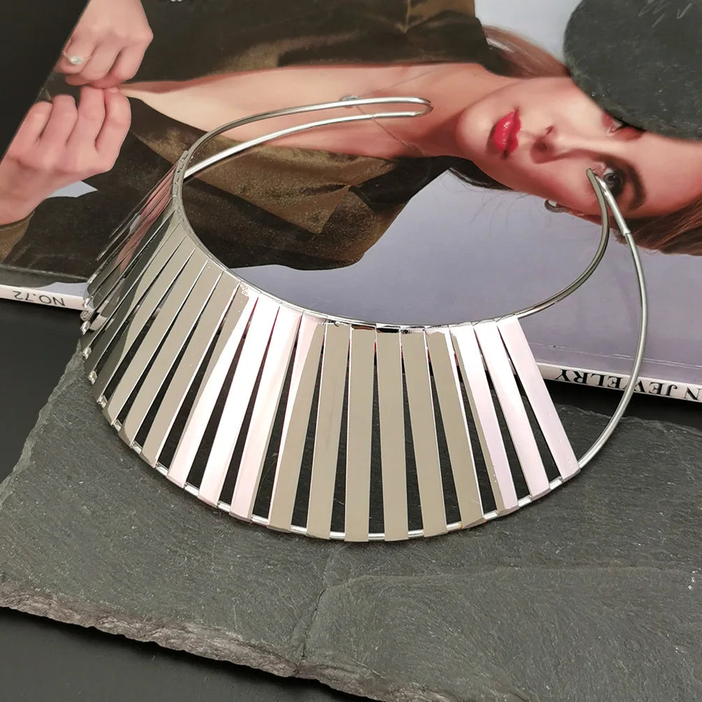 Vintage Metal Torques Collar Necklaces Statement Punk Choker Jewelry