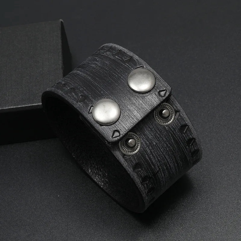 Vintage Wide Wrap Leather Bracelets for Men and Women