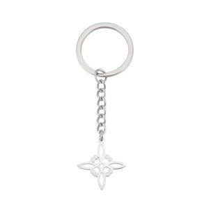 Vintage Witches Knot Keychain Stainless Steel Witchcraft Keyring Gift