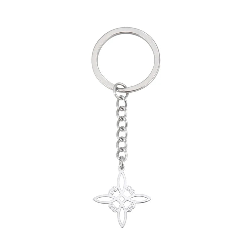 Vintage Witches Knot Keychain Stainless Steel Witchcraft Keyring Gift