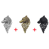 Vintage Wolf Head Brooch Unisex Animal Suit Collar Pin