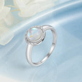 Vintage 925 Silver Rings w/ Rainbow Moonstone Wedding Jewelry