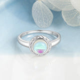 Vintage 925 Silver Rings w/ Rainbow Moonstone Wedding Jewelry