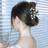 Vintage Acrylic Checkered Hair Claw Clip Hair Accessories
