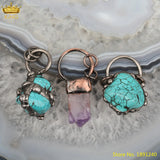 Vintage Natural Stones Pendant Necklace Jewelry Reiki Chakra Charms