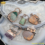 Vintage Natural Stones Pendant Necklace Jewelry Reiki Chakra Charms