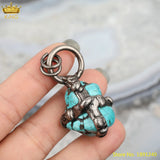 Vintage Natural Stones Pendant Necklace Jewelry Reiki Chakra Charms