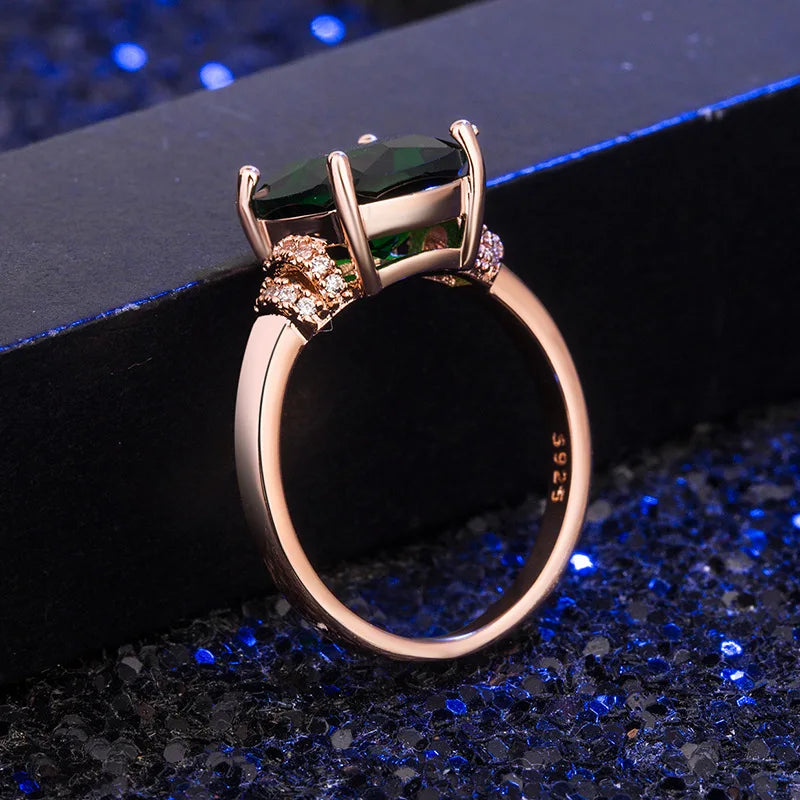 Vintage 925 Silver Zircon Women Ring Wedding Party Bridal Jewelry