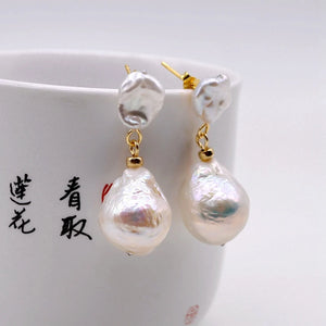 Baroque Pearl Pendant Earrings Water Drop Style