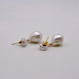 Baroque Pearl Pendant Earrings Water Drop Style