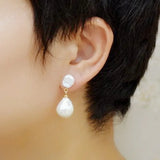 Baroque Pearl Pendant Earrings Water Drop Style