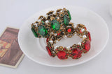 Vintage Gem Pearl Bracelet Elastic Bangles
