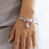 Vintage Women's Open Eye Bracelet with Cartoon Blessing Bag Pendant
