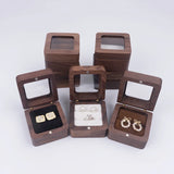 Vintage Wood Jewelry Box Wedding Ring Earring Organizer Display Case
