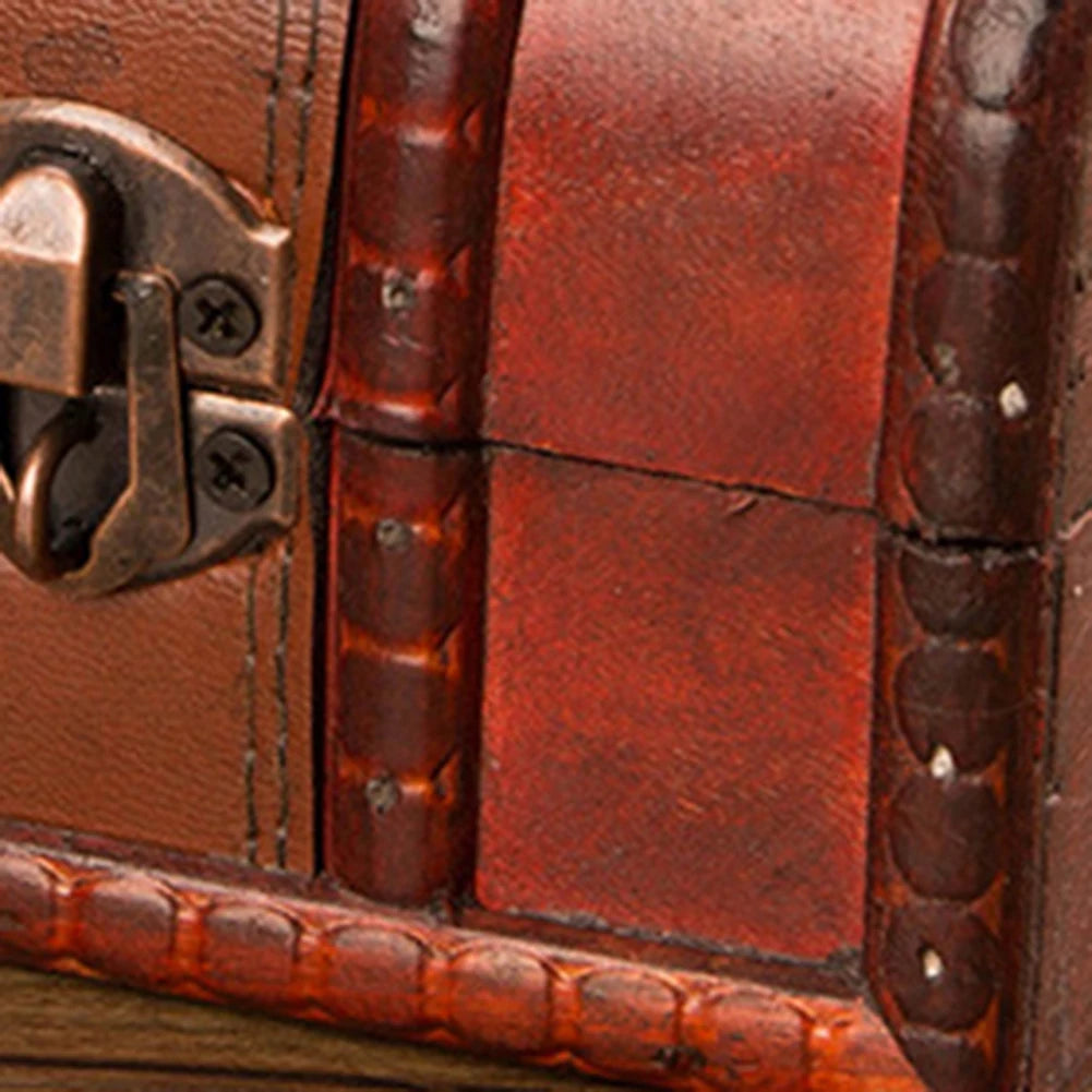 Vintage Wooden Jewelry Storage Box with Lock