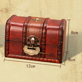 Vintage Wooden Jewelry Storage Box with Lock