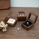 Vintage Wood Ring Holder Jewelry Box Organizer Marriage Wedding Ceremony Ring Bo