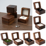 Vintage Wood Ring Holder Jewelry Box Organizer Marriage Wedding Ceremony Ring Bo