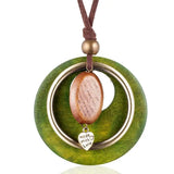 Vintage Wood Women Jewelry Long Necklace Chokers Necklaces & Pendants