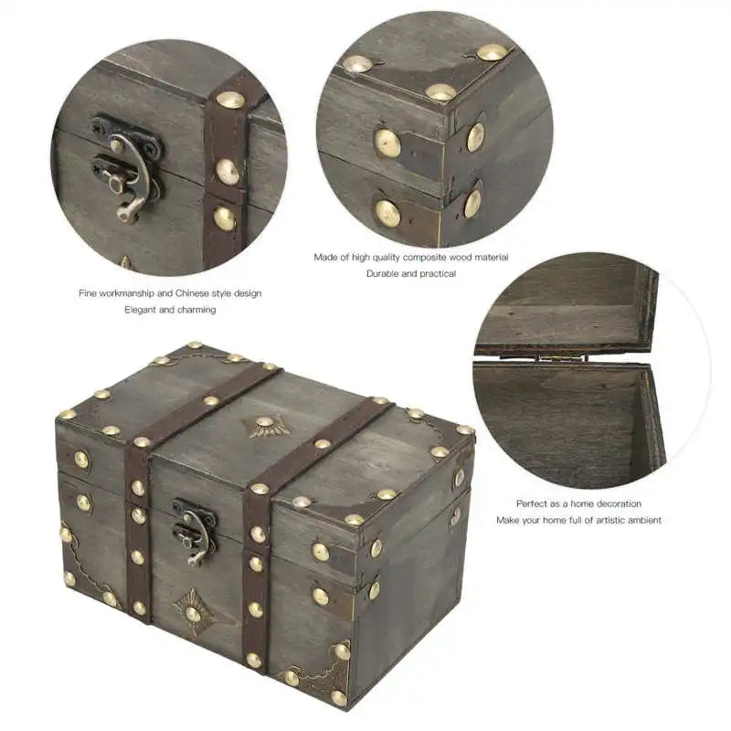 Vintage Wood Storage Box Grey for Bracelets
