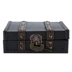 Vintage Wooden Jewelry Box Case Earrings Pendant Jewelry Storage Box With Lock