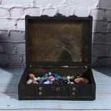 Vintage Wooden Jewelry Box Case Earrings Pendant Jewelry Storage Box With Lock