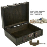 Vintage Wooden Jewelry Box Case Earrings Pendant Jewelry Storage Box With Lock