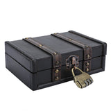 Vintage Wooden Jewelry Box Case Earrings Pendant Jewelry Storage Box With Lock