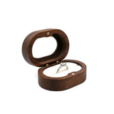 Vintage Wooden Ring Box Retro Solid Wood Visible Display Jewelry Holder