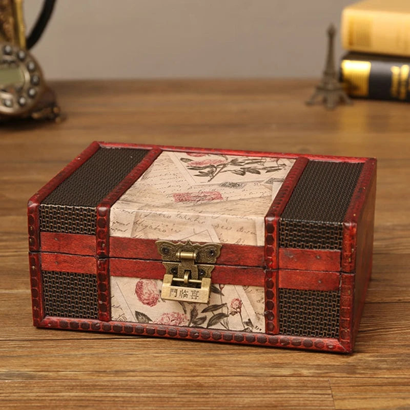 Vintage Wooden Storage Box Chinese Styles Jewelery Box