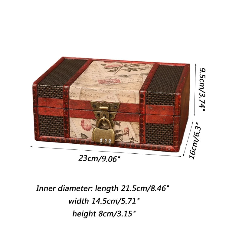 Vintage Wooden Storage Box Chinese Styles Jewelery Box